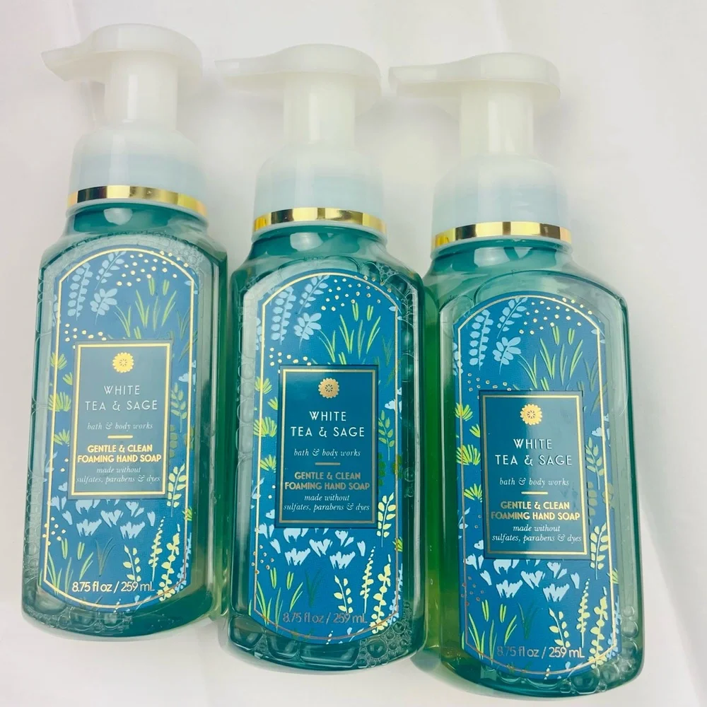 3-Pack~BATH AND BODY WORKS ~WHITE TEA & SAGE~FOAMING HAND SOAP